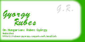 gyorgy rubes business card